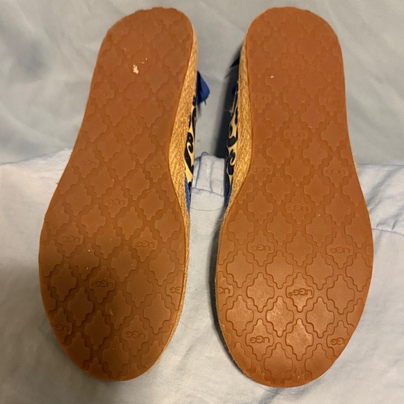 UGG Women's Blue and Yellow Patterned Loafers - Picture 3 of 4